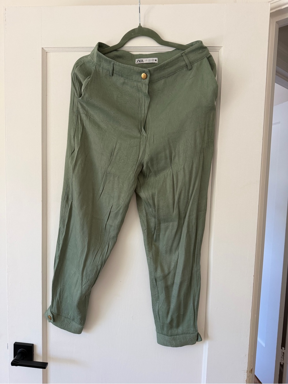 Zara Sage Green Casual Trousers- size S